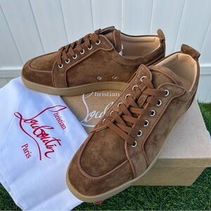 CHRISTIAN LOUBOUTIN RANTULOW ORLATO SNEAKERS BROWN SUEDE SZ 43/10 NEW SEASON